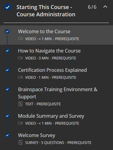 Analyst Training Menu