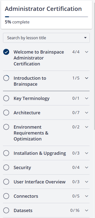 Admin Training Menu