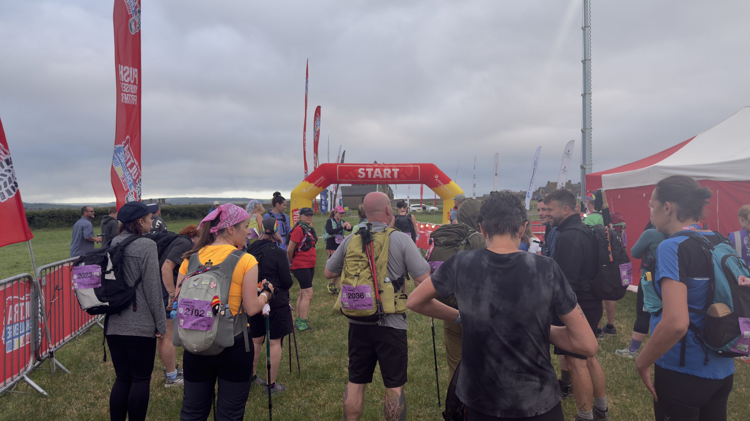 The start line at Whitby, crowded and full of nerves