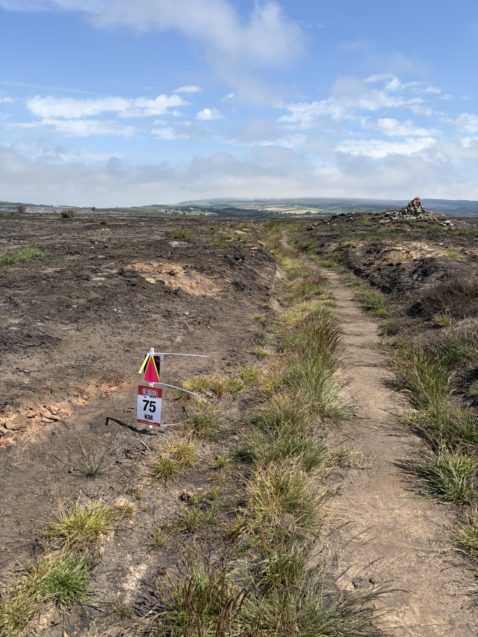 The 75km marker, deep into the grind